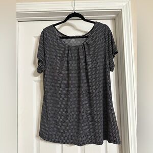 Worthington Black and White Patterned Blouse